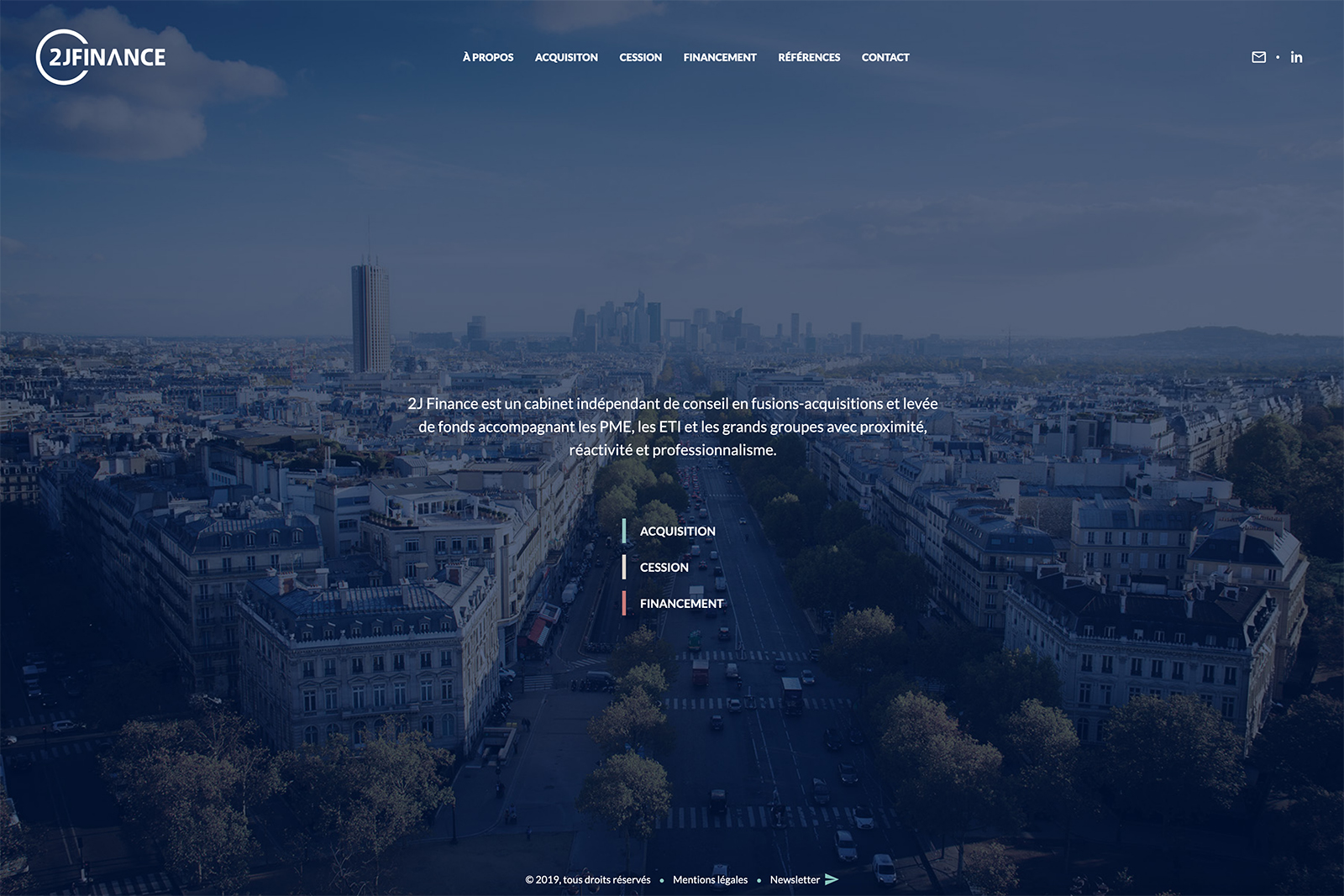 Capture du site internet 2J Finance