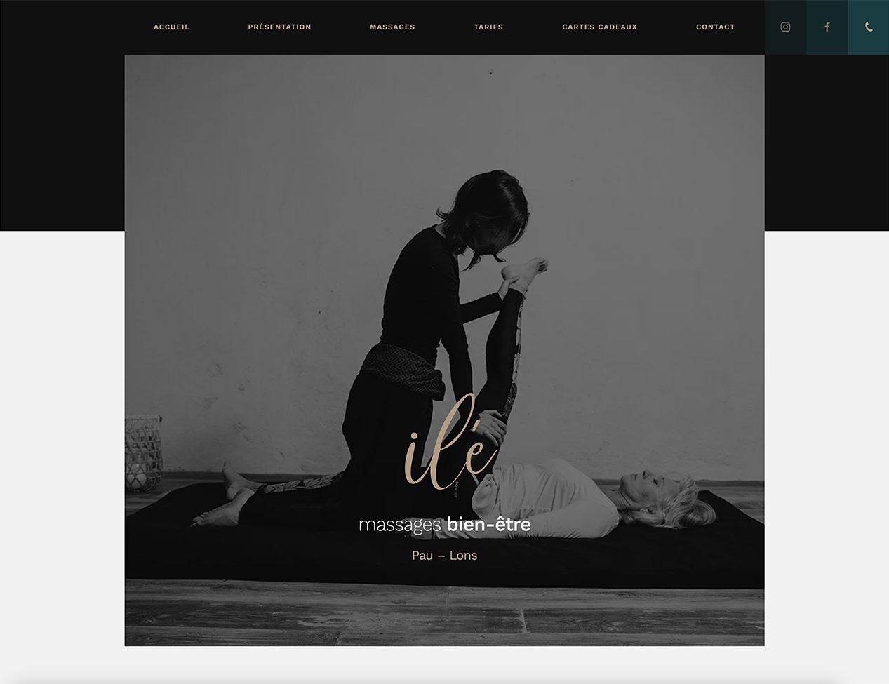 Capture du site internet Ilé Massages bien-être