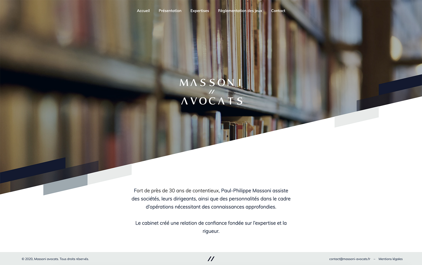 Page d'accueil du site internet