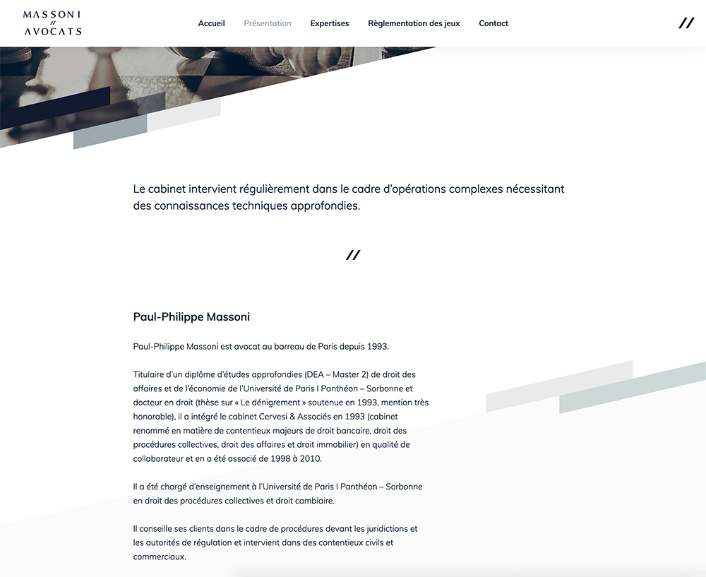 Page de présentation