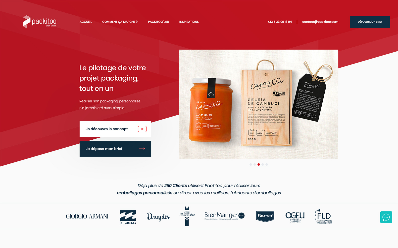 Capture du site internet Packitoo