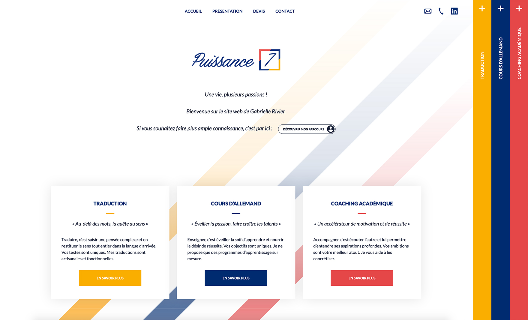 Capture du site internet Puissance 7