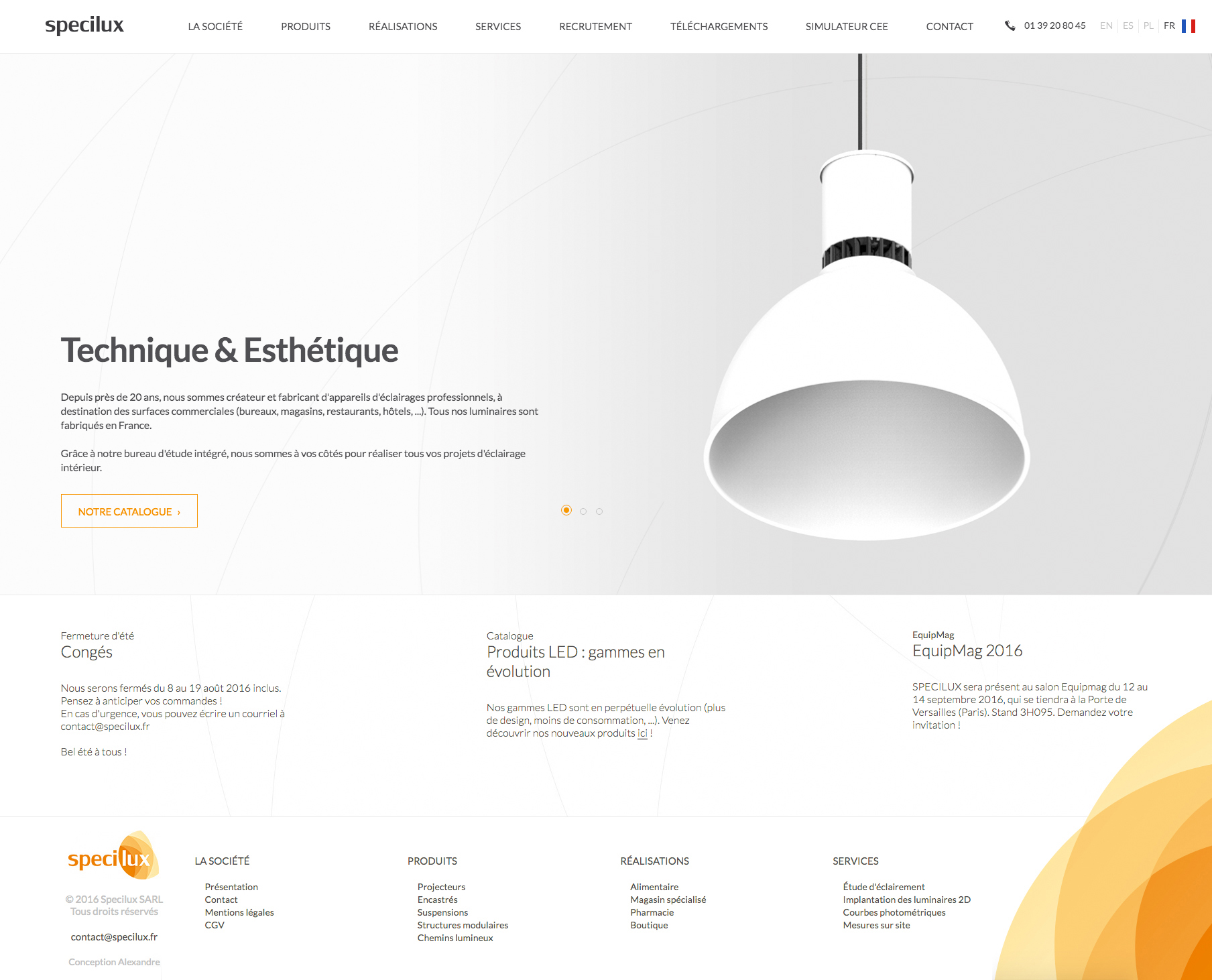 Capture du site internet specilux