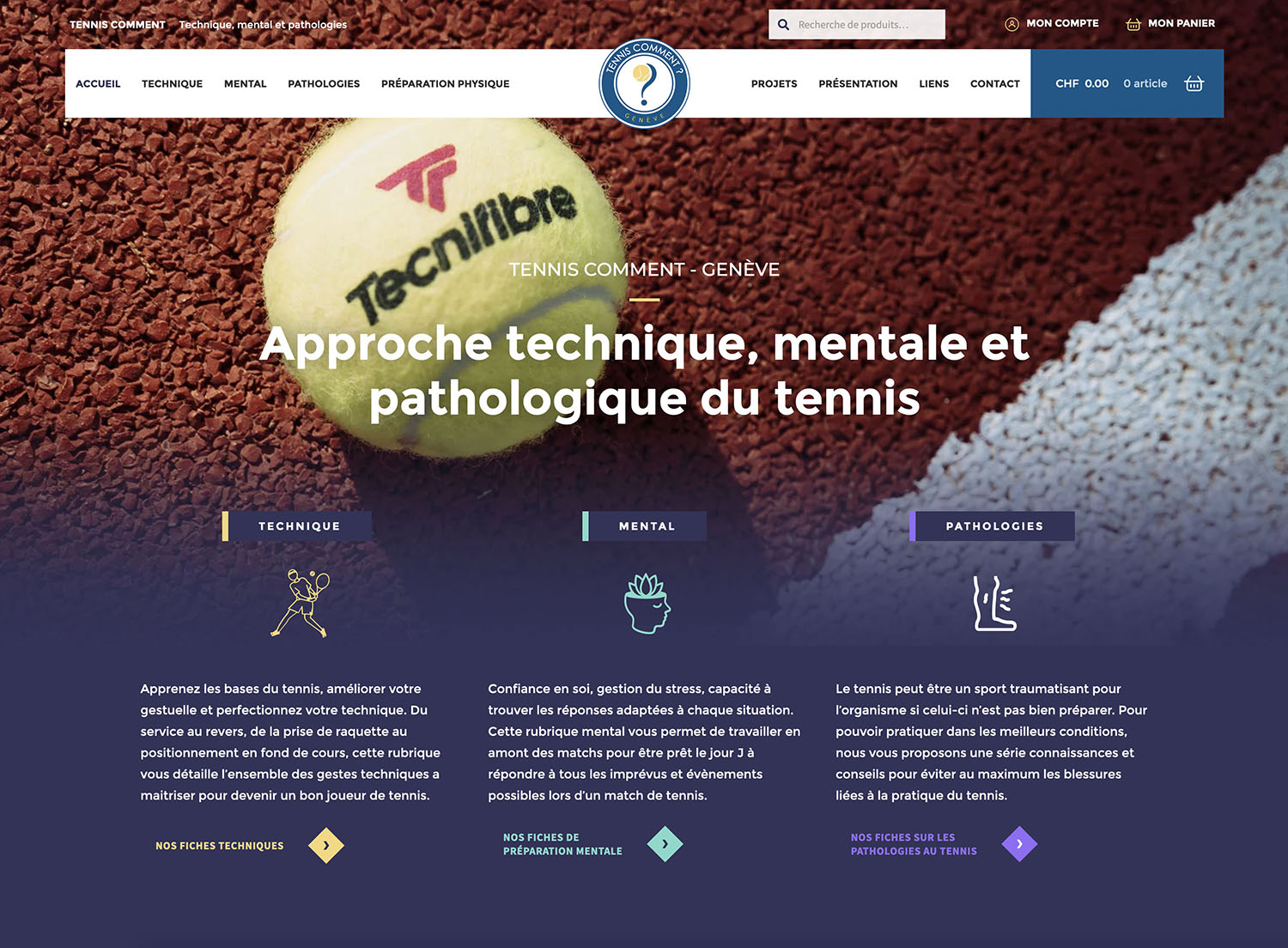 Capture du site internet Tennis Comment