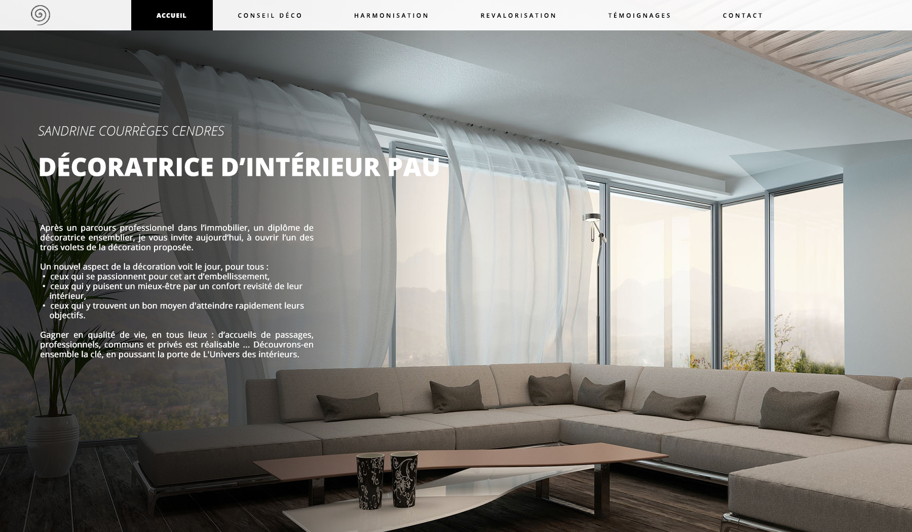 Capture du site internet Univers des intérieurs