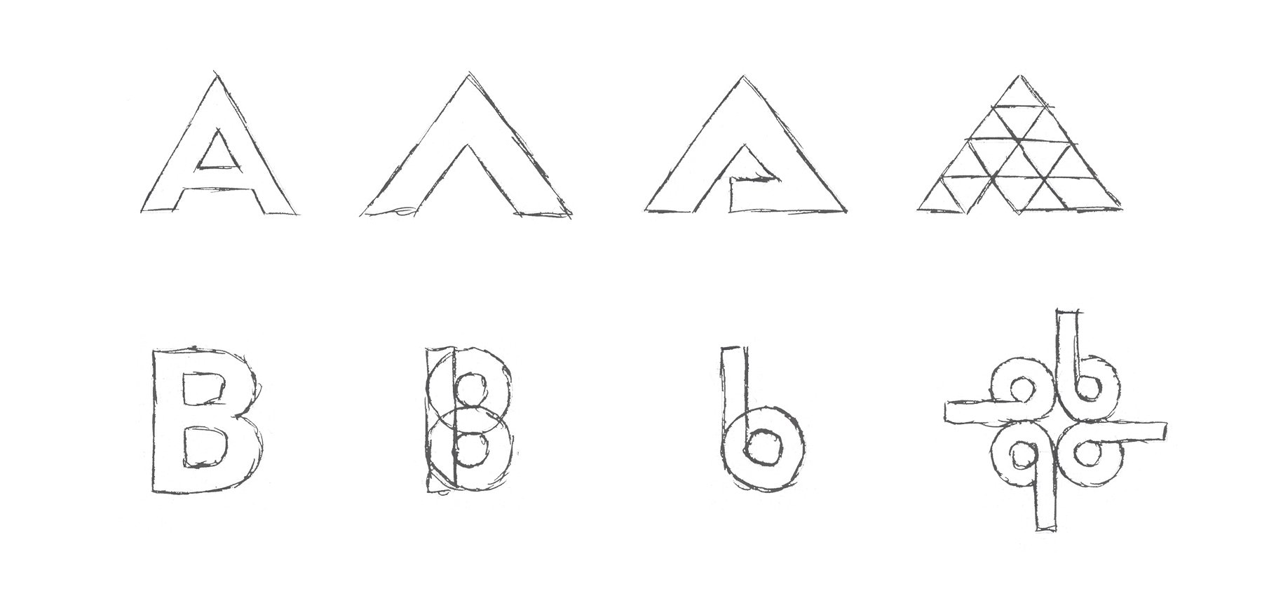 Croquis de 2 concepts de logo fictifs